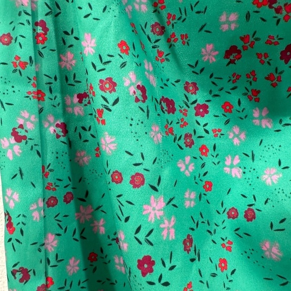 Lovers + Friends Parakeet Green Daisy Ditzy Floral Cam Ruched Midi Skirt Size XS - Picture 7 of 13